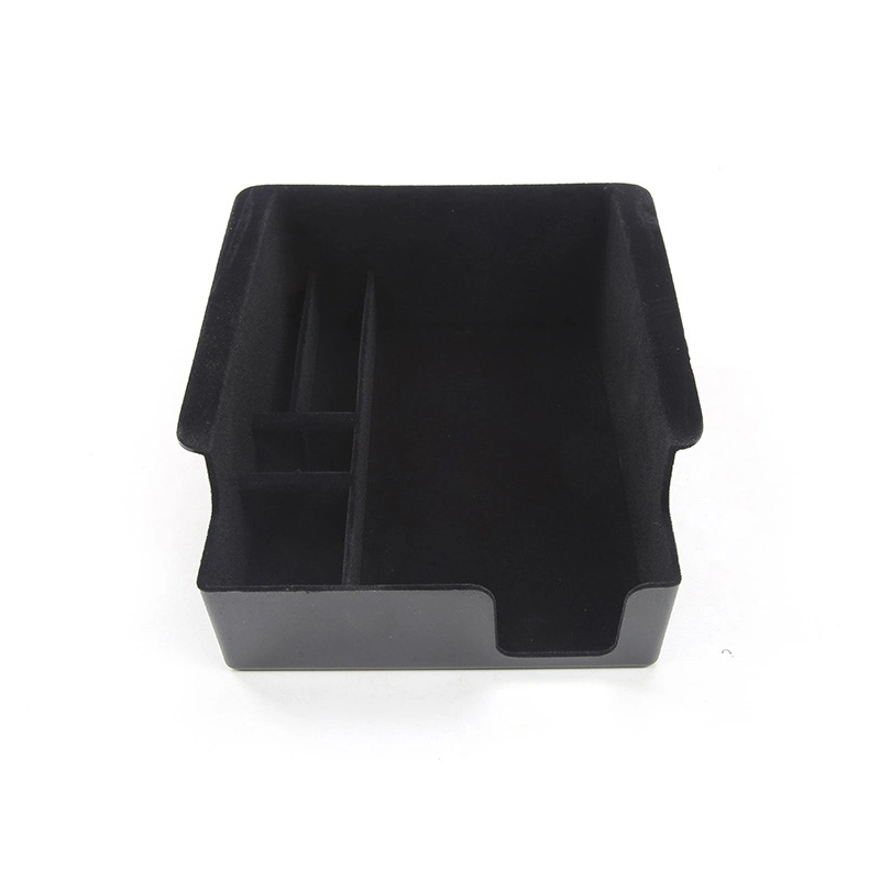 for Tesla Model 3/Y 2021-2022 Central Control Armrest Storage Box TPE Storage Flocking Storage Box Organizer Accessories